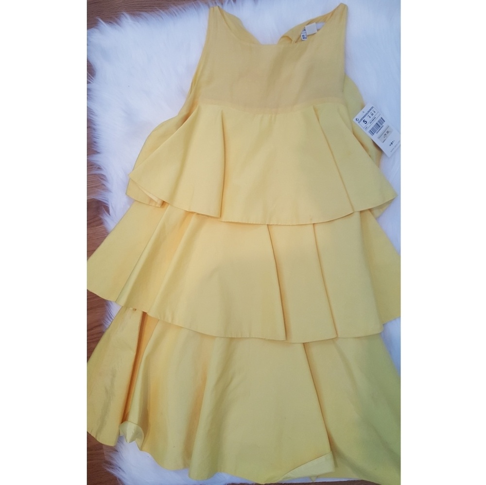 Zara Yellow Frill Dress